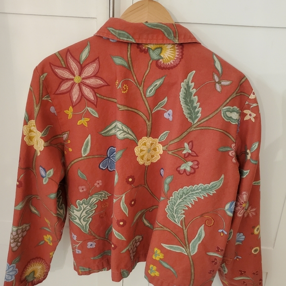 Coldwater Creek women's Large Floral Long Sleeve Light Jacket - Picture 7 of 9